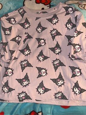 Lavender Kuromi Graphic Cropped Tee